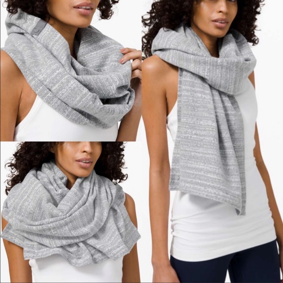 NWT Lululemon Vinyasa Scarf Jacquard IKNS Rulu Adjustable Wrap Grey - Picture 2 of 8